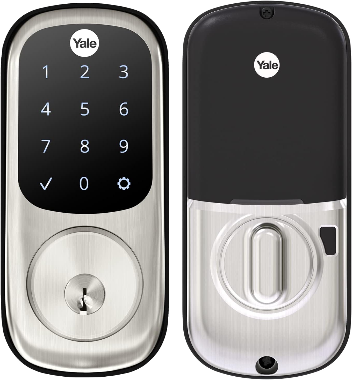 Yale Satin Nickel Assure Lock with Wi-Fi Connected Touchscreen, Smart Entry Door Lock with Digital Electronic Keypad and Back Up Key, YRD226-CBA-619