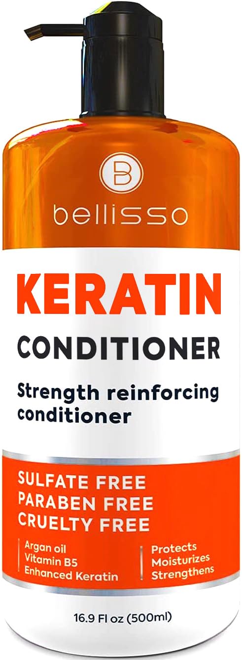 I've had the pleasure of using the Keratin conditioner enriched with Vitamin B5, Argan Oil, and featuring a convenient dispenser, and I must say, it's been a game-changer for my hair care routine.To start with, the combination of keratin, Vitamin B5, and Argan Oil in this conditioner is simply fantastic. My hair feels incredibly nourished and hydrated after each use. The keratin helps strengthen and repair my hair, while the Vitamin B5 adds a wonderful softness and shine. The Argan Oil provides