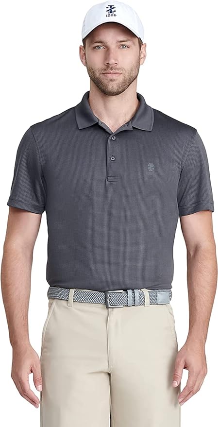 IZOD Men' Big & Tall Performance Golf Grid Polo