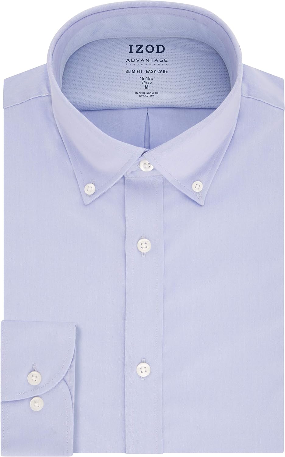 IZOD Men's Dress Shirt Slim Fit Stretch Fx Cooling Collar Solid