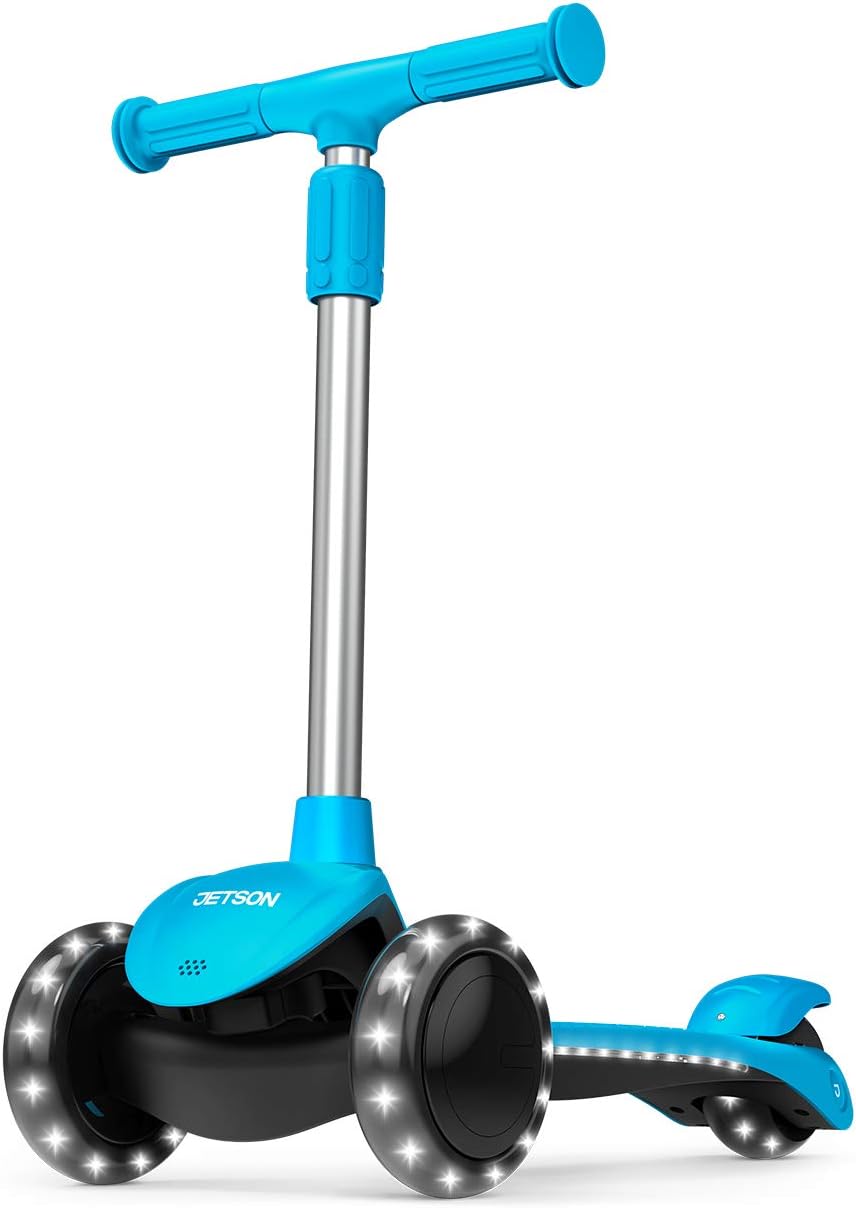 Jetson Lumi 3 Wheel Light-Up Kick Scooter for Girls or Boys, Ages 3+ - Max Grip Light Up Deck and PVC Wheels- Adjustable Height