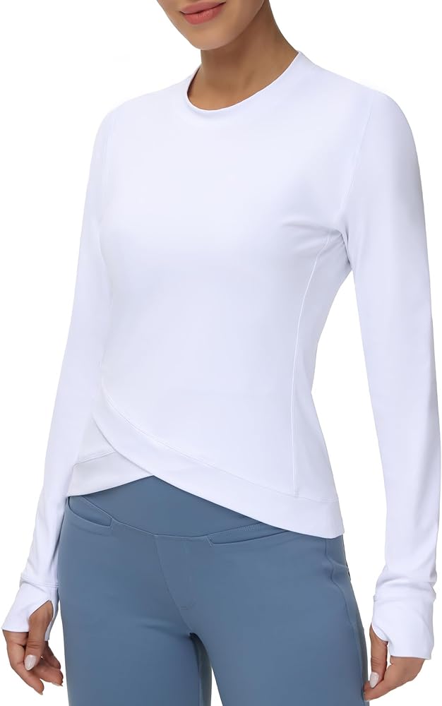 Absolutely BEAUTIFUL top!!!!I am 5'3" and run a size 2-4 in clothes. I got this in a Medium just for room and it fits perfectly on me.I will be ordering more in other colors. The quality is superb as well.I HIGHLY recommend this top for leisure and/or exercise for comfort, style and attractiveness!!