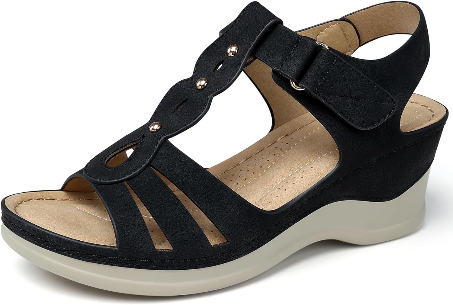 SHIBEVER Wedge Sandals for Women Platform: Open Toe Wedge Sandals Womens - Comfortable Dressy Summer Sandal