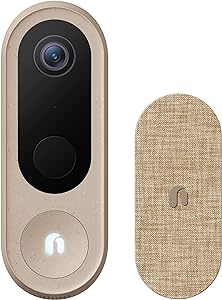 Nooie 2K Wireless Video Doorbell Camera with Chime and Local Storage, 10000 mAh Removable Battery, 2.4GHz/5G Wi-Fi or Ethernet Connection, Night Vision, Motion Detection with PIR/Radar/Human Detection