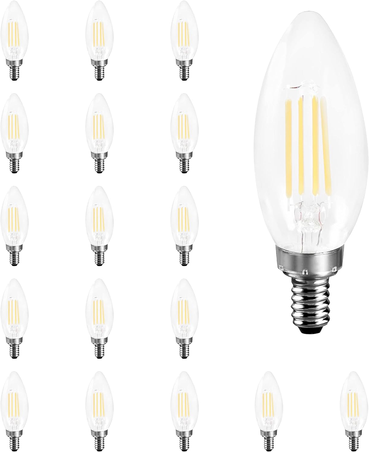 SYLVANIA ECO LED B10 Light Bulb, 60W = 3.5W, Dimmable, Clear, 450 Lumens, 2700K, Soft White - 18 Pack (41265)