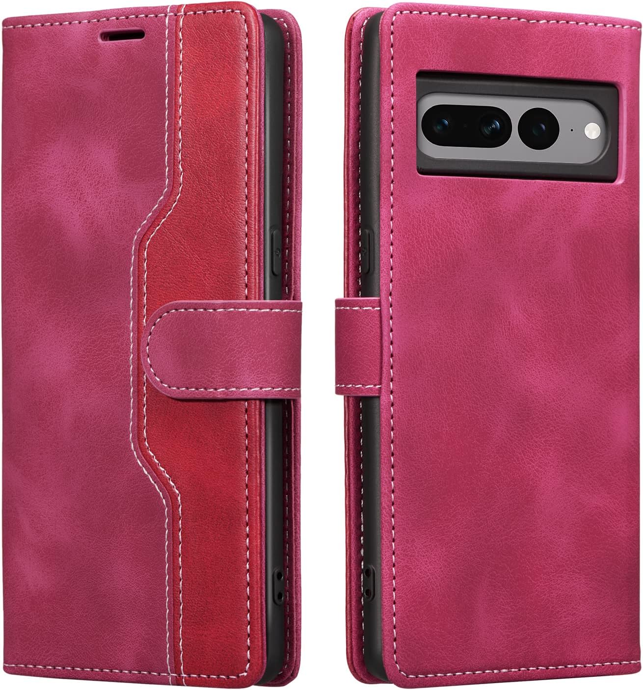 XIZYO Wallet Case for Google Pixel 7 Pro PU Leather Case for Men Women Flip Case with Card Holder Kickstand Magnetic Shockproof Protective Cover for Google Pixel 7 Pro Case, Red