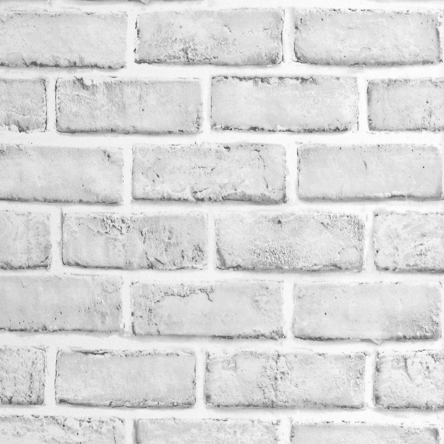 practicalWs White Brick Wallpaper Peel and Stick Wallpaper, Self Adhesive Removable Faux Brick Textured Wall Paper for Bedroom, Furniture, Fireplace Decor