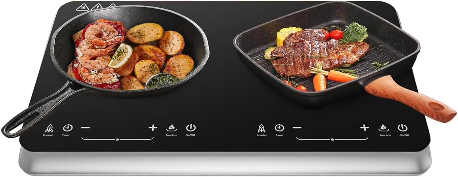 Induction+Cooktop+Double+Burner+with+Fast+Warm-Up+Mode%2c+1800w+2+Induction+Burner+with+10+Temperature+9+Power+Settings%2c+Portable+Dual+Induction+Cooker+Cooktop+with+Child+Safety+Lock+%26+Time