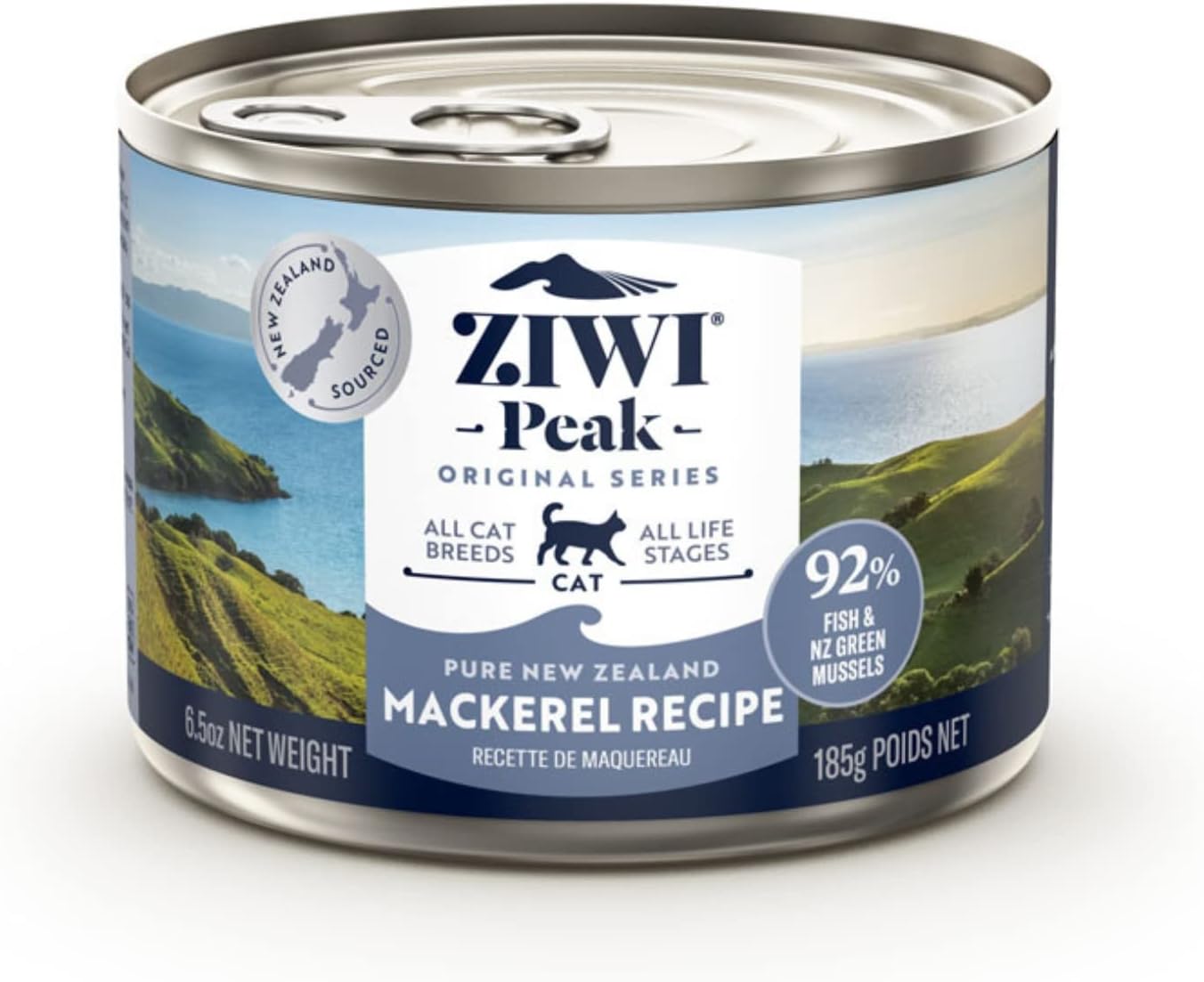 ZIWI Peak Canned Wet Cat Food  All Natural, High Protein, Grain Free, Limited Ingredient, with Superfoods (Mackerel, Case of 12, 6.5oz Cans)