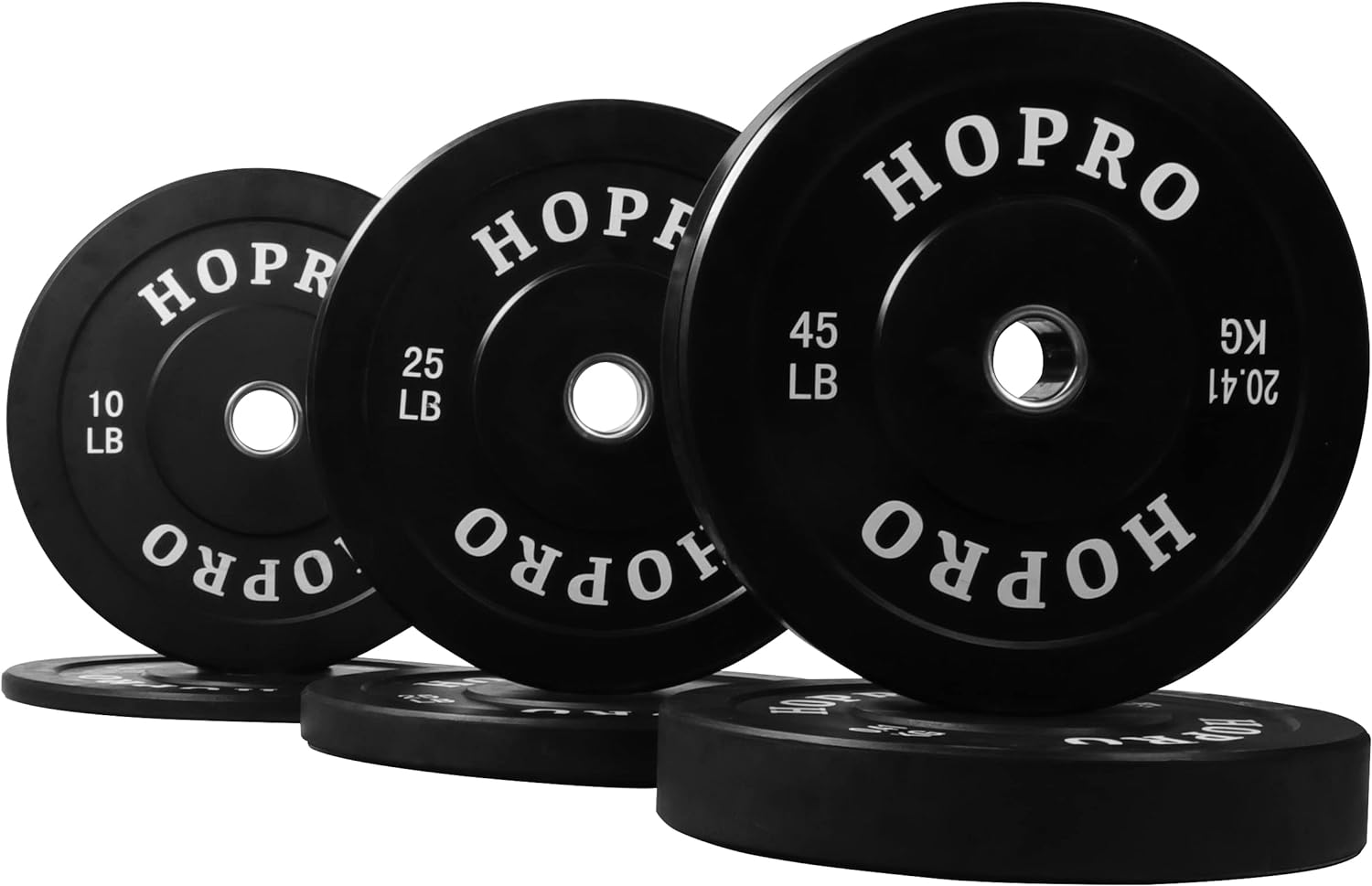 BalanceFrom Fitvids Color Coded Olympic Bumper Plate Weight Plate with Steel Hub, Pairs or Sets