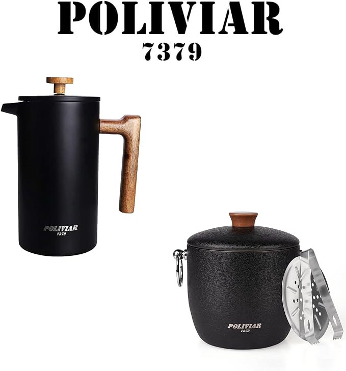 POLIVIAR French Press Coffee Maker & Ice Bucket