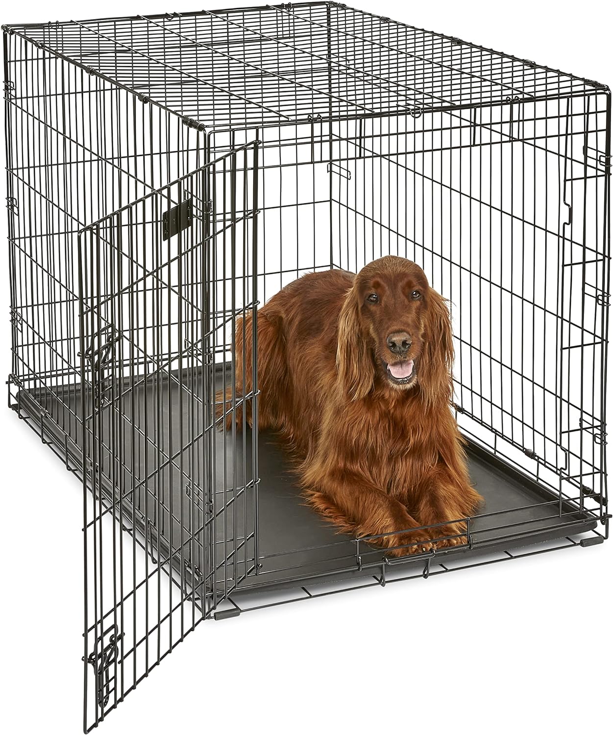 MidWest Homes for Pets Newly Enhanced Single Door iCrate Dog Crate, Includes Leak-Proof Pan, Floor Protecting Feet, Divider Panel & New Patented Features