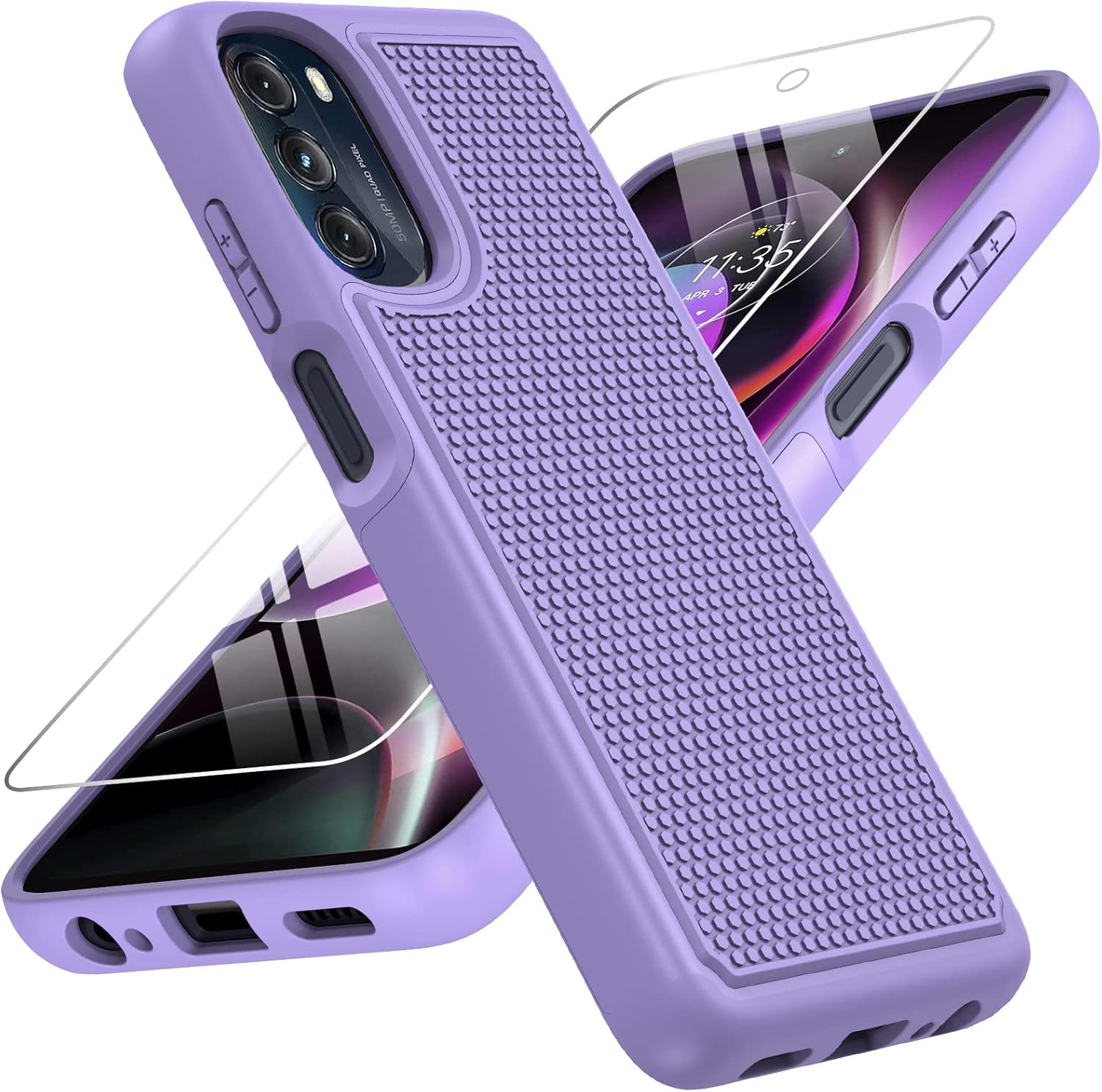 BNIUT for Motorola Moto G 5G 2022 Case: Dual Layer Shockproof Heavy Duty Protection | Military Grade Drop Proof Protective Phone Cases | Hybrid Hard Shell with Sturdy Durable Texture - Purple