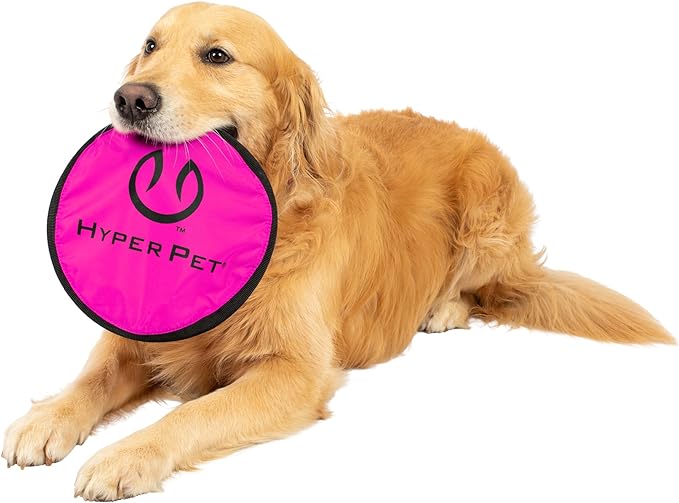 Hyper Pet Flippy Flopper Dog Frisbee Interactive Dog Toys [Flying Disc Dog Fetch Toy  Floats in Water & Safe on Teeth] (Colors Will Vary), Multicolor, 9