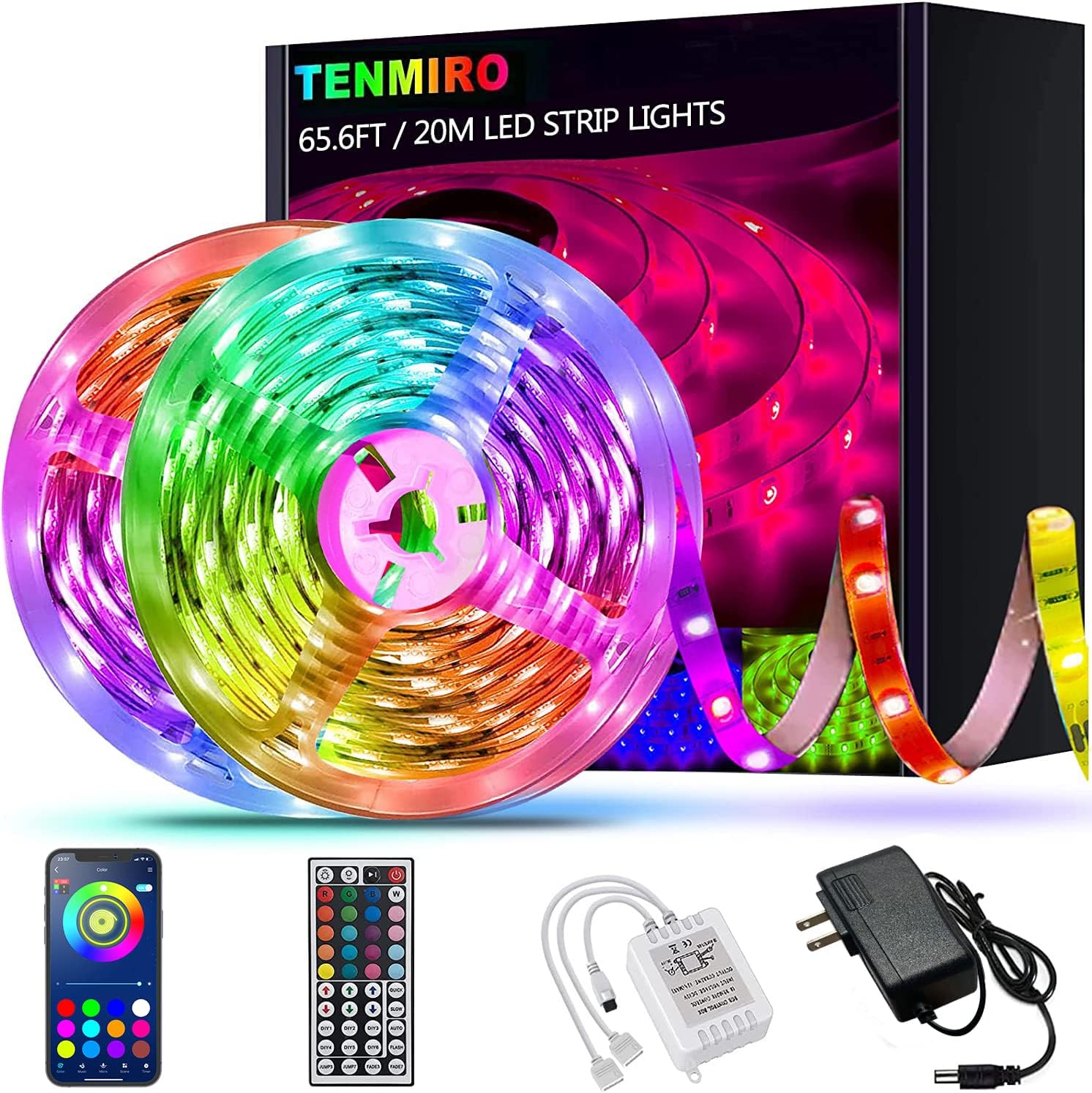 They were easy to install and get set up and the colors are bright and Vibrant.I bought the 65 ft nd I was able to wrap my whole room. The remote was the only flaw it doesnt really work.