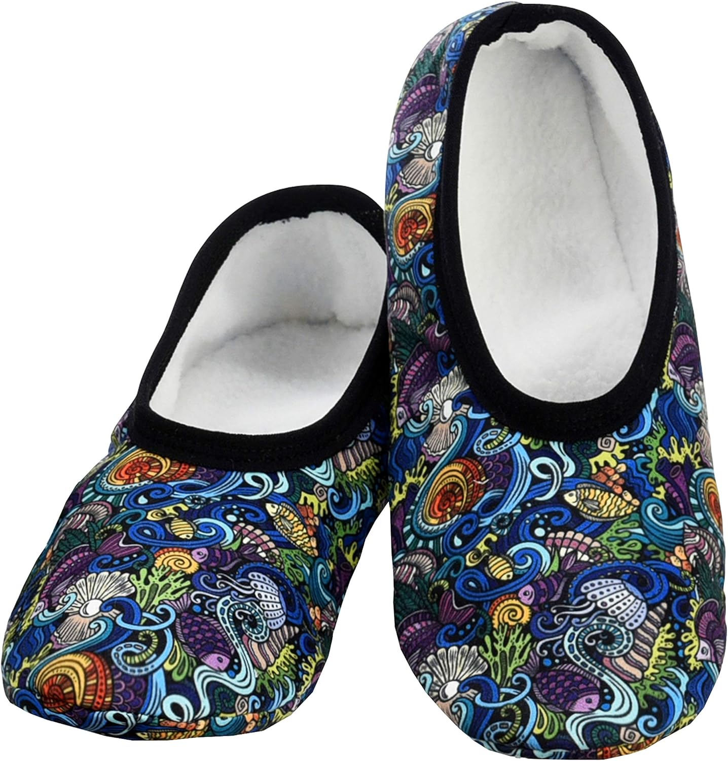 Snoozies Skinnies Slipper Socks  Cozy, Foldable Slippers for Women, Non Slip Socks for Travel & Indoors - Bright Daisy