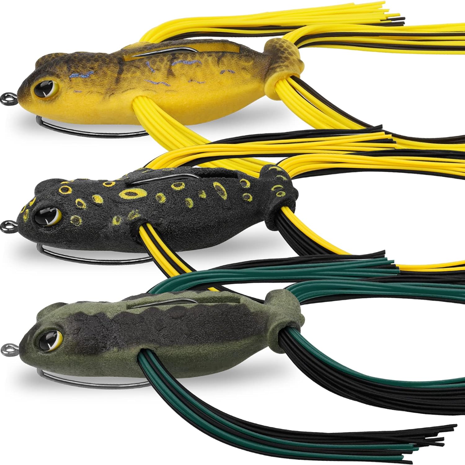 TRUSCEND Topwater Frog Fishing Lures with Silicone Leg Japan Design Weedless Soft Plastic Frogs Baits for Bass Musky Trout Artificial Lifelike Lures for Freshwater Saltwater Fishing Gear Gifts for Men