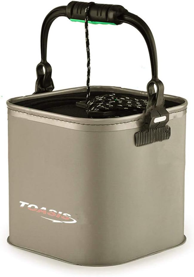 Live Fishing Bait Bucket 11L 2.9Gal EVA Fish Bucket (Olive)