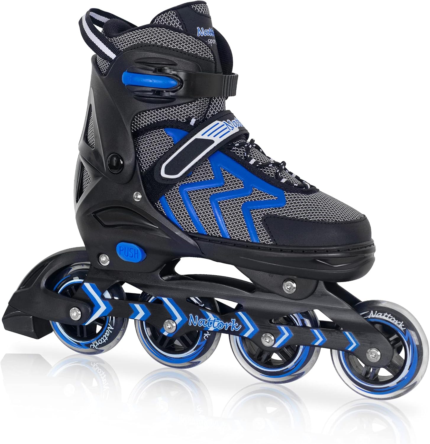 Nattork Adjustable Inline Skates for Adults and Teens, Outdoor & Indoor Blades Roller Skates for Boys, Beginners