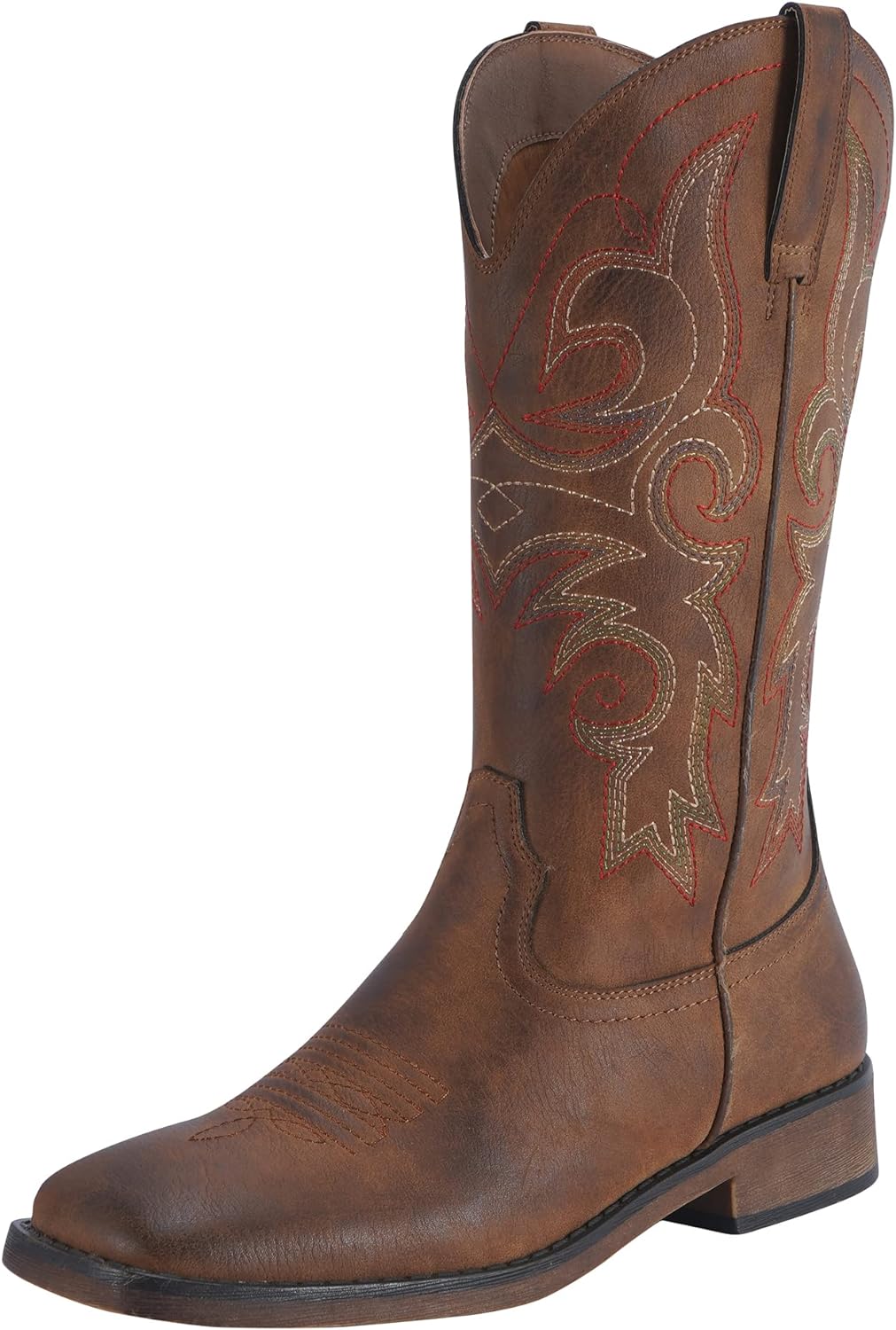 SheSole Women' Fashion Western Cowgirl Cowboy Boots Wide Square Toe Mid Calf