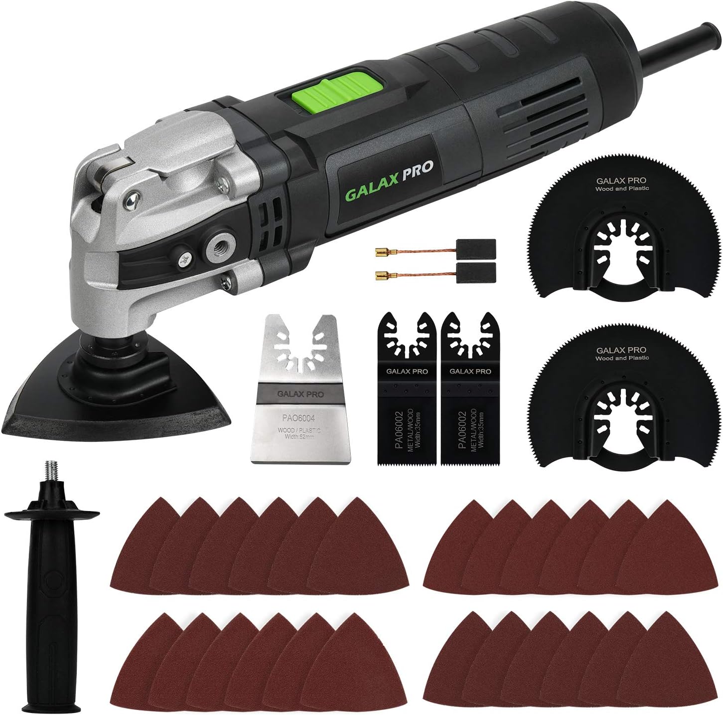 GALAX PRO 3.5A 6 Variable Speed Oscillating Multi Tool Kit with Quick Clamp System Change and 30pcs Accessories, Oscillating Angle:4 for Cutting, Sanding, Grinding