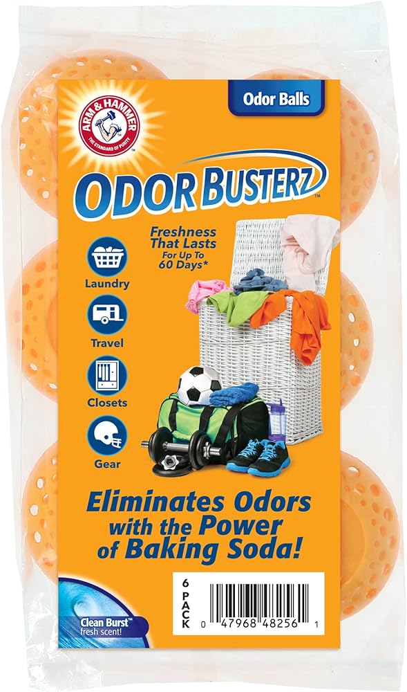 Arm & Hammer Odor Busterz Balls for Long Lasting Freshness - Deodorizer, Carpet Fresh, Odor Remover, Pet Fresh - 6 Count (Pack of 1)