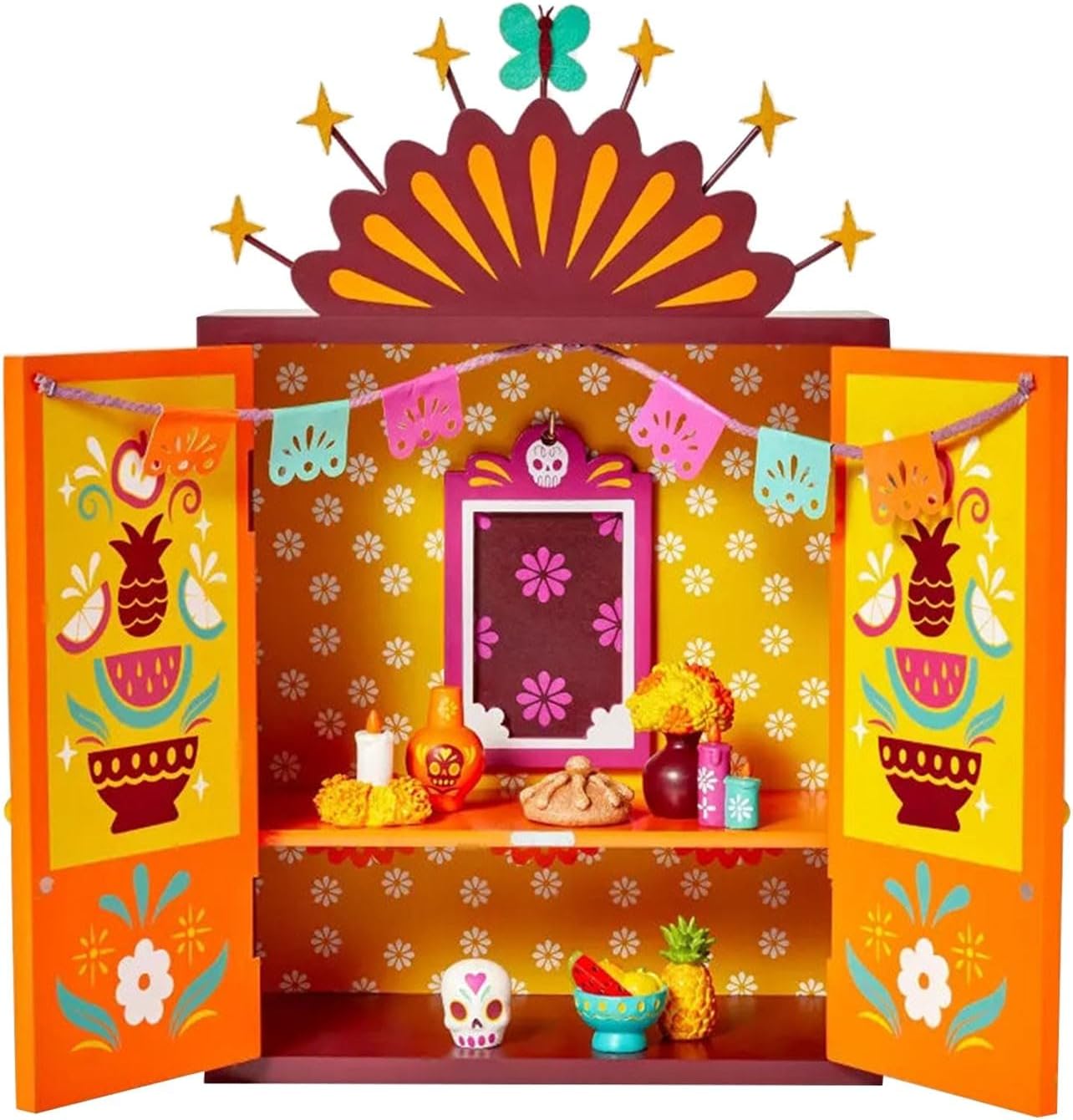 Day Of The Dead Ofrenda Wooden Box Set, Wooden Box Of The Dead Dead, Altar Ofrenda Supplies, Celebrate The Day Of Reunion, Celebrate The Day Of Soul Rest (1PC)