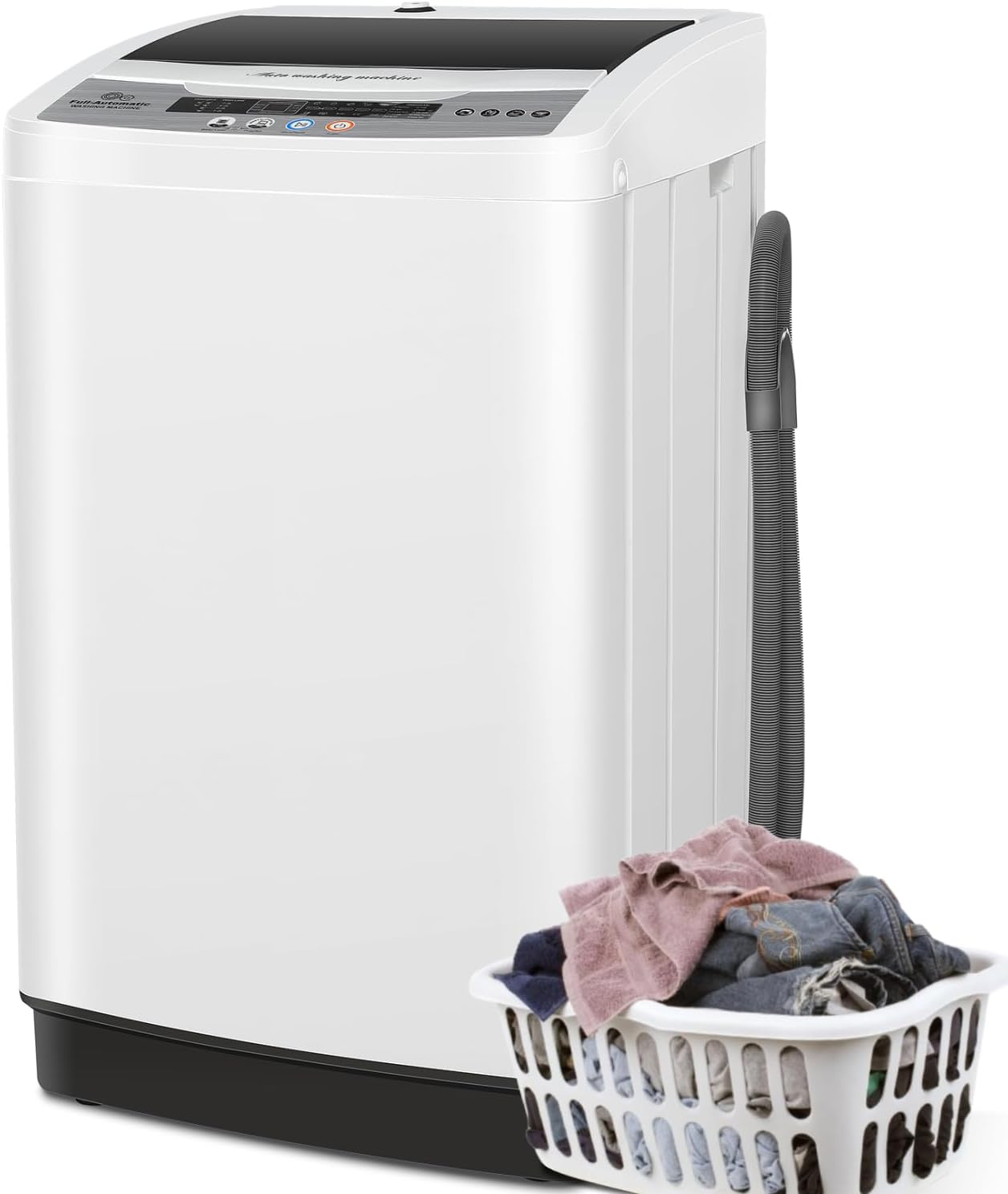 Nictemaw Portable Washing Machine 17.8Lbs Compact Washer With LED Display, 10 Programs and 8 Water Levels Selections Small Washing Machine for Apartment, Home, Dorms, Rv