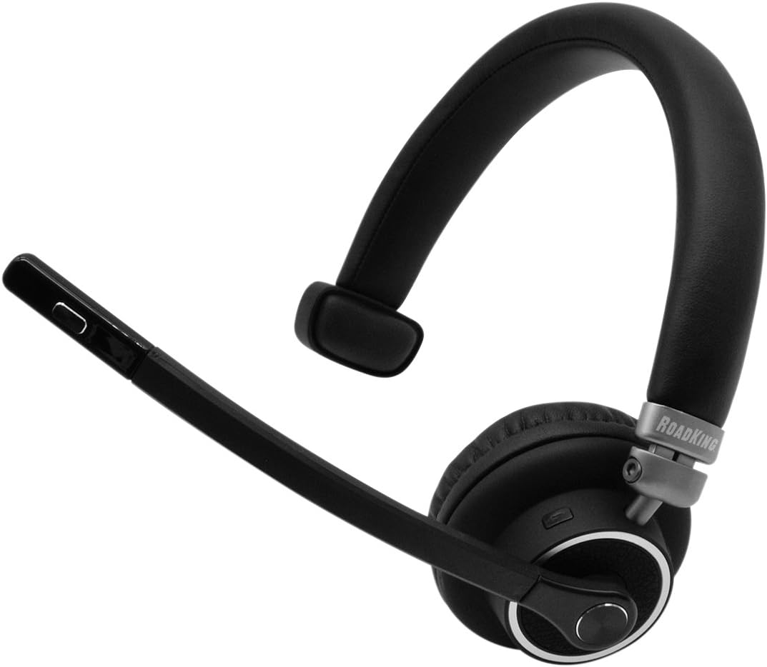 RoadKing Truck Driver Headset RKING950 Premium Noise-Canceling Bluetooth Headset with Mic for Hands-Free Black