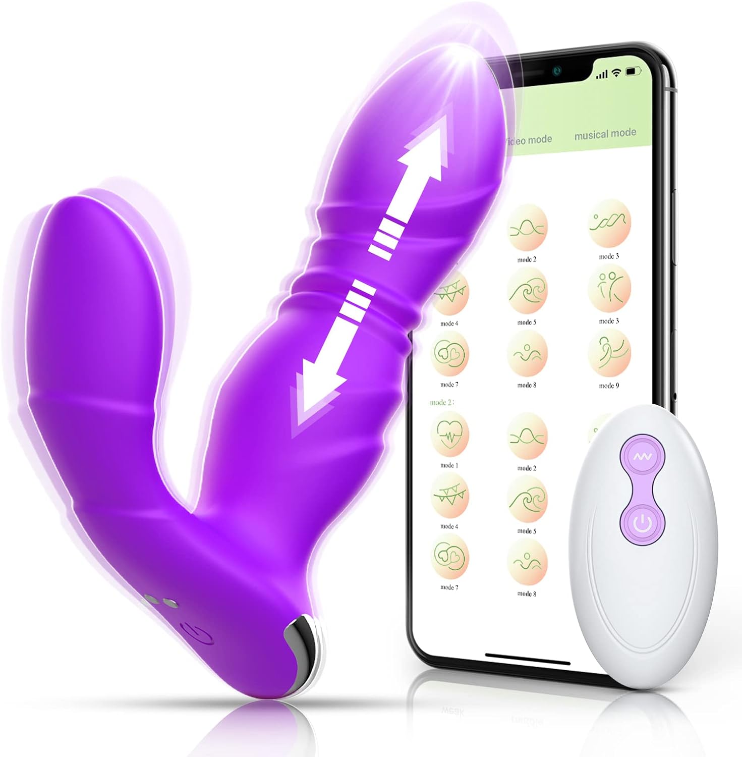 Adult Sex Toys for Women Sex Toy Pleasure - Wearable Vibrating Panties with AppRemote Control Vibrator with 9 Clitoral Vibrators & 9 Thrusting Dildo Levels for Couples Sex Machine