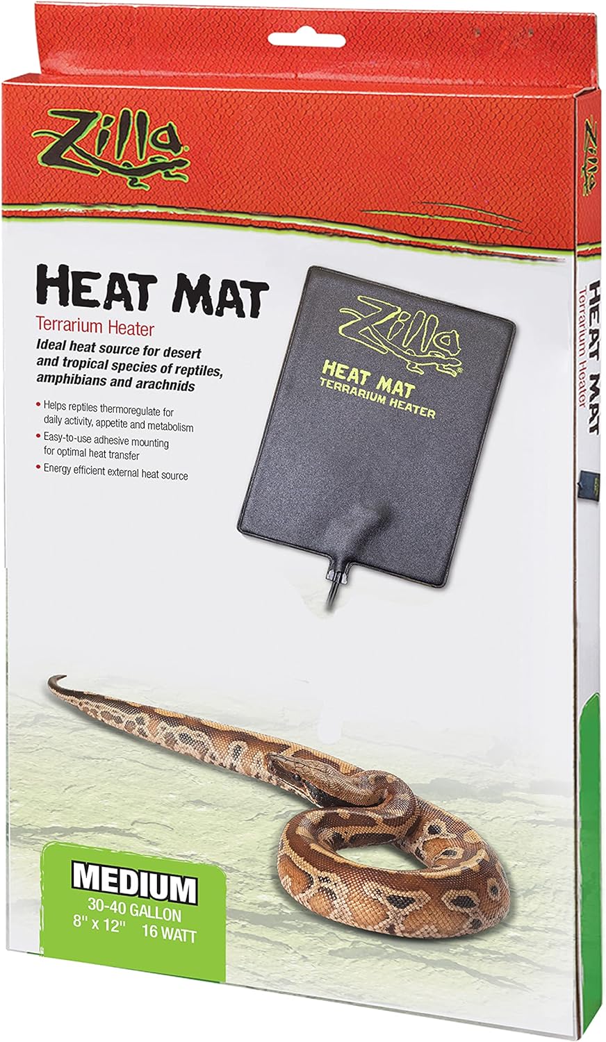 Zilla Terrarium Heat Mats Black Medium, 30-40 Gallon, 16 Watt