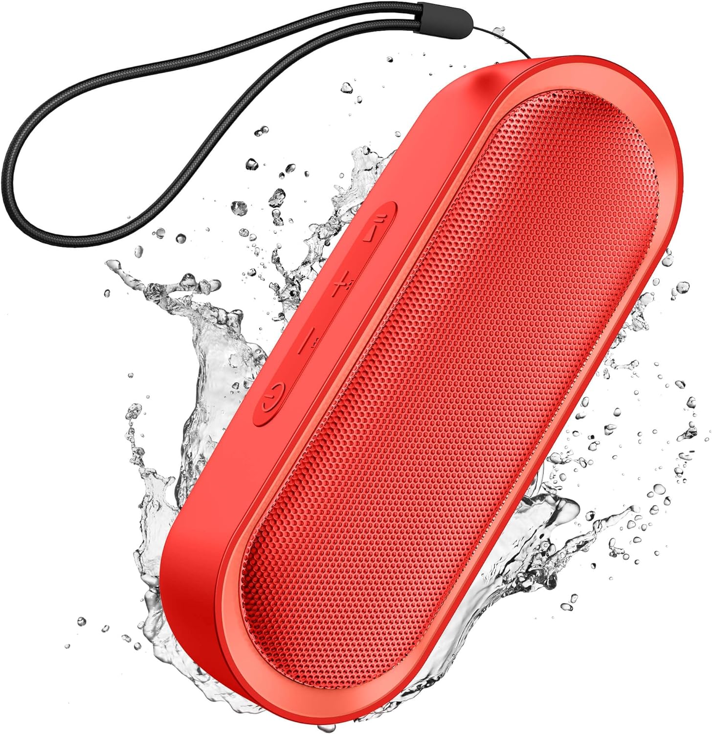 LENRUE Bluetooth Speakers, Waterproof Portable Speakers with TWS, 24 Playtime, Stereo Sound, Wireless for Home Shower Pool Beach Outdoor (Red)