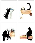 I love all of these cat bathroom wall art tin decor. I have multiples of them and they are not just in my bathroom. I have a black cat and he is lovely and it seems to put a voice to some things that cats do. I have guests who laugh pretty well when they read them.Great gift for cat lovers and not expensive. Beautifully done and extremely funny. If your guests do go in the bathroom it will keep your guests busy and laughing and even more relieved!!