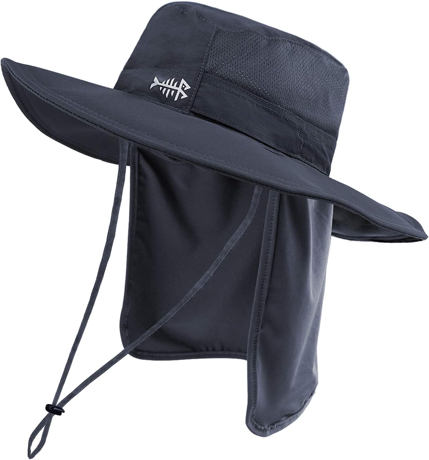 BASSDASH UPF 50+ Sun Fishing Hat Water Resistant with Detachable Neck Flap