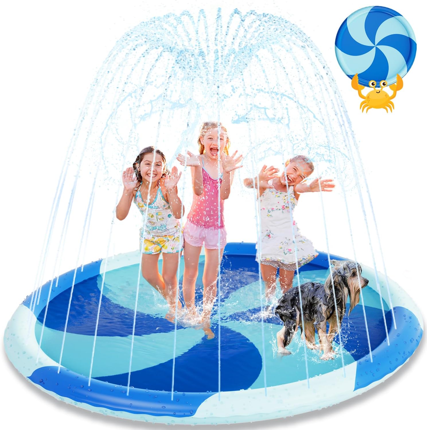 Splash Pad for Toddlers, 77 Sprinkler for Kids, Thicken Baby Pool Water Mat, Fun Summer Outdoor Water Toys for Toddlers 4-6,Multi