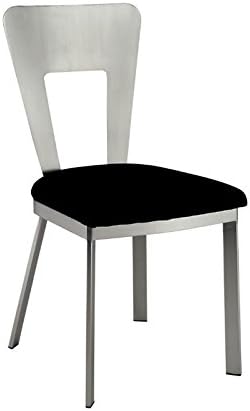 Home+Square+Contemporary+Metal+Dining+Chairs+in+Silver%2fBlack+(Set+of+4)