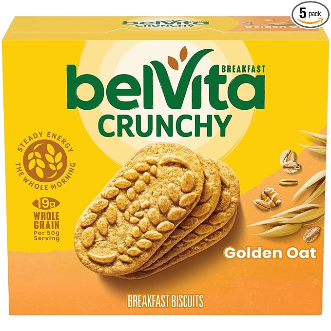 belVita Golden Oat Breakfast Biscuits, 5 Packs (4 Biscuits Per Pack)