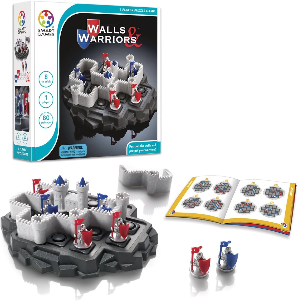 SmartGames Walls & Warriors Skill-Building Strategy Board Game for for Ages 8 and Up