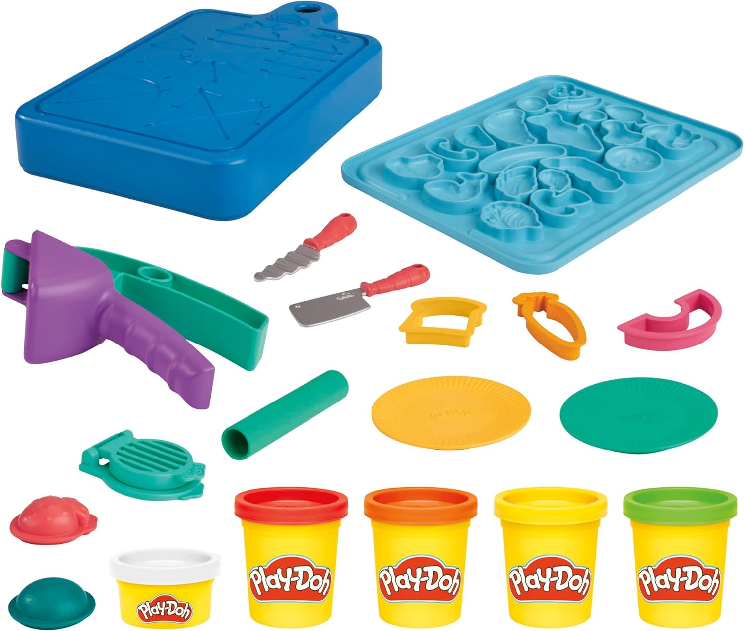 Play-Doh Little Chef Starter Set, 14 Play Kitchen Accessories, Kids Toys for 3 Year Olds and Up, Preschool Crafts