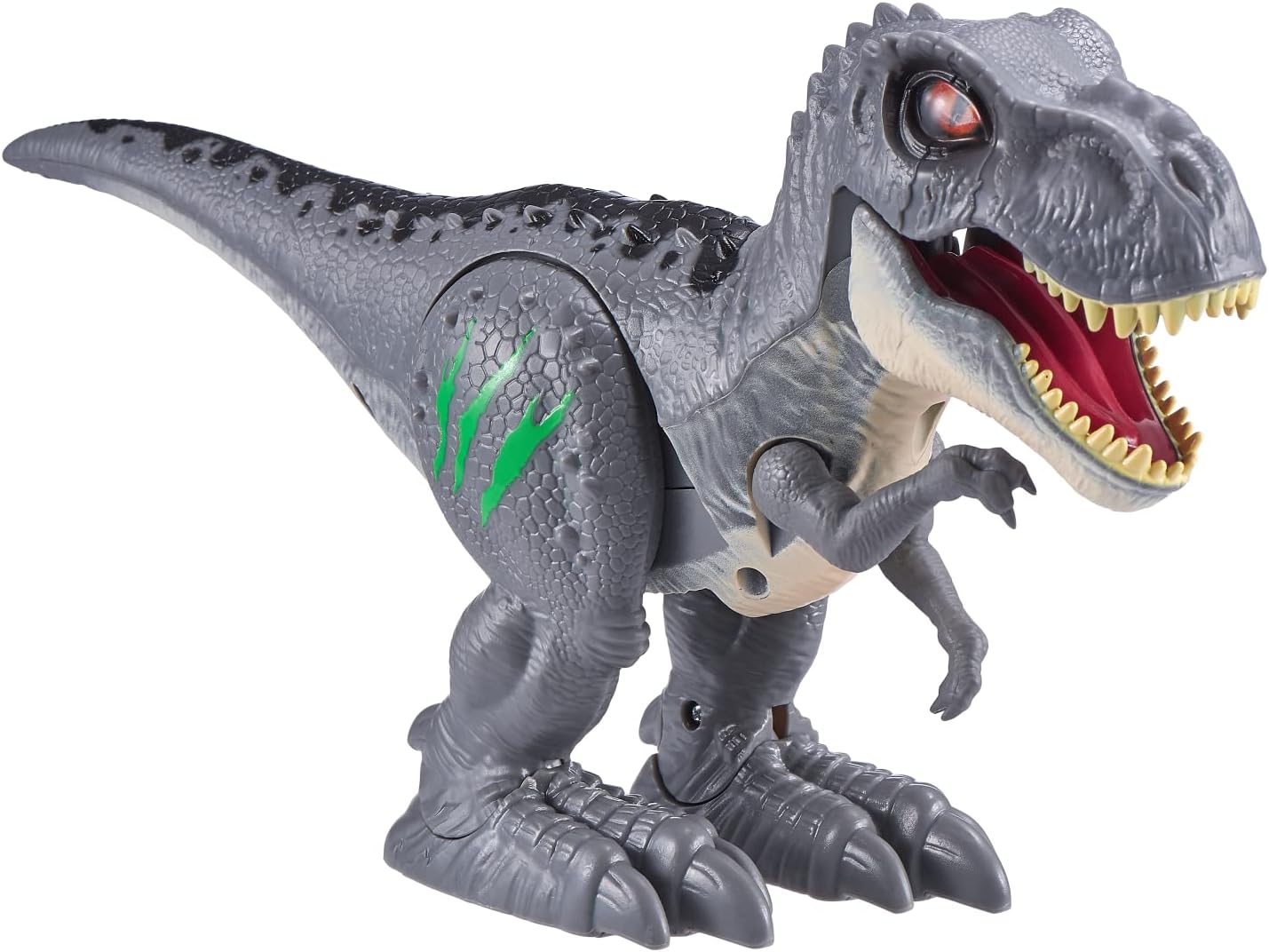 Robo Alive Attacking Grey T-Rex Battery-Powered Robotic Toy by Zuru, Dinosaur Toy, Gift for Boys 3 Years Old and Up