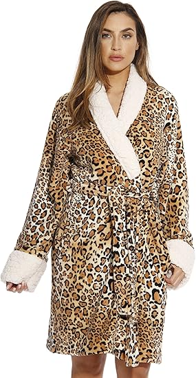 Just Love Sherpa Trim Plush Robe for Women