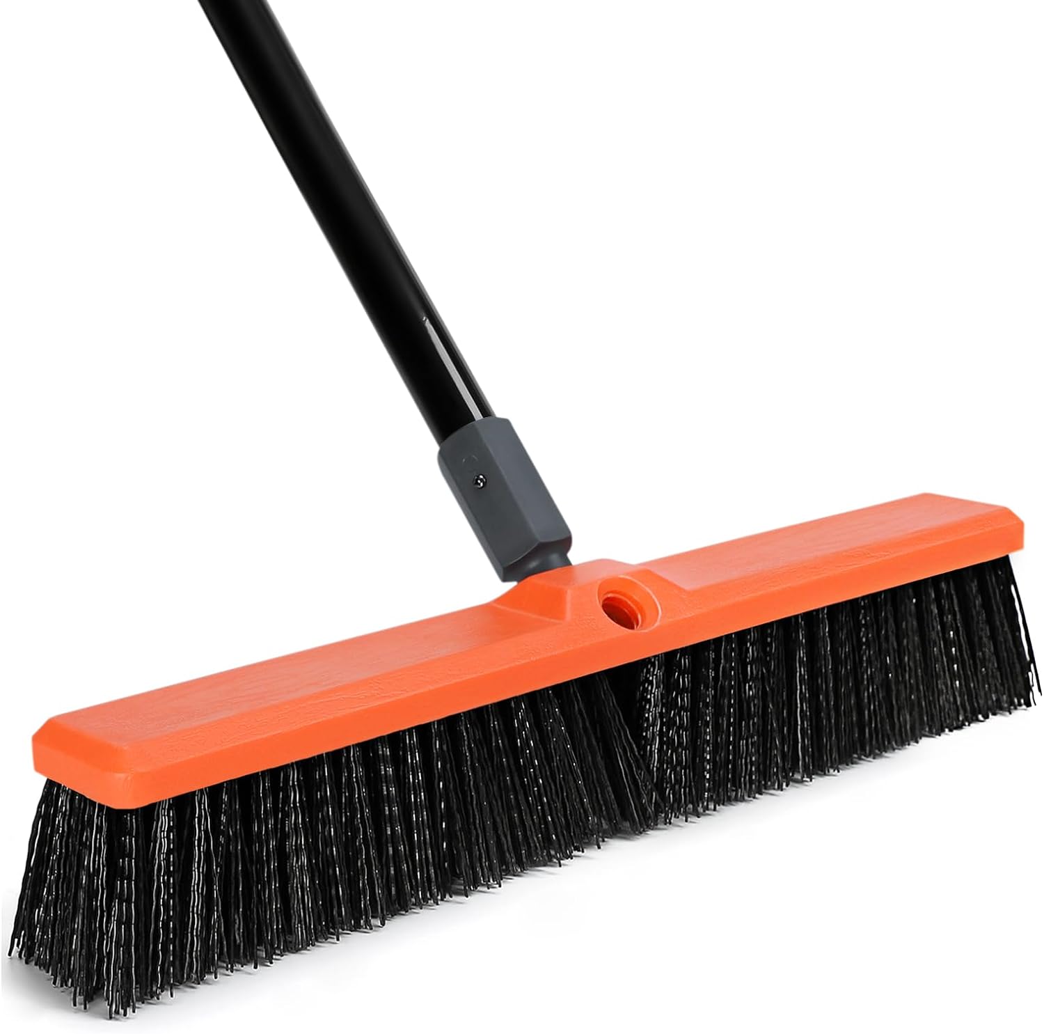 TreeLen 18 inch Push Broom Outdoor - Heavy Duty Broom for Driveways, Sidewalks, Patios and Deck Cleans Dirt, Debris, Sand, Mud, Leaves and Water-18 Wide Bristles