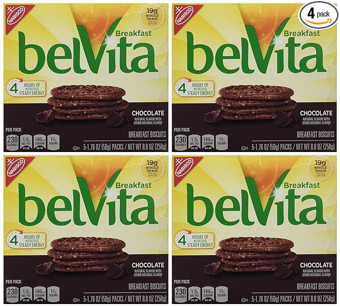 belVita Chocolate Breakfast Biscuits, 8.8 Ounce (Pack of 4)