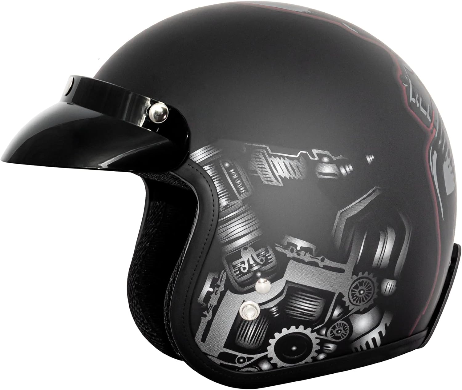 VCAN V85C 3/4 Open Face Motorcycle Helmet DOT Approved