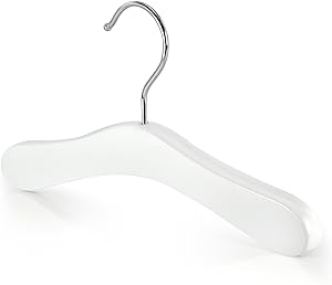 HANGERWORLD Pack of 12 White Wooden Toddler and Baby Hangers for Nursery, Size 9.8inch with Swivel Hook