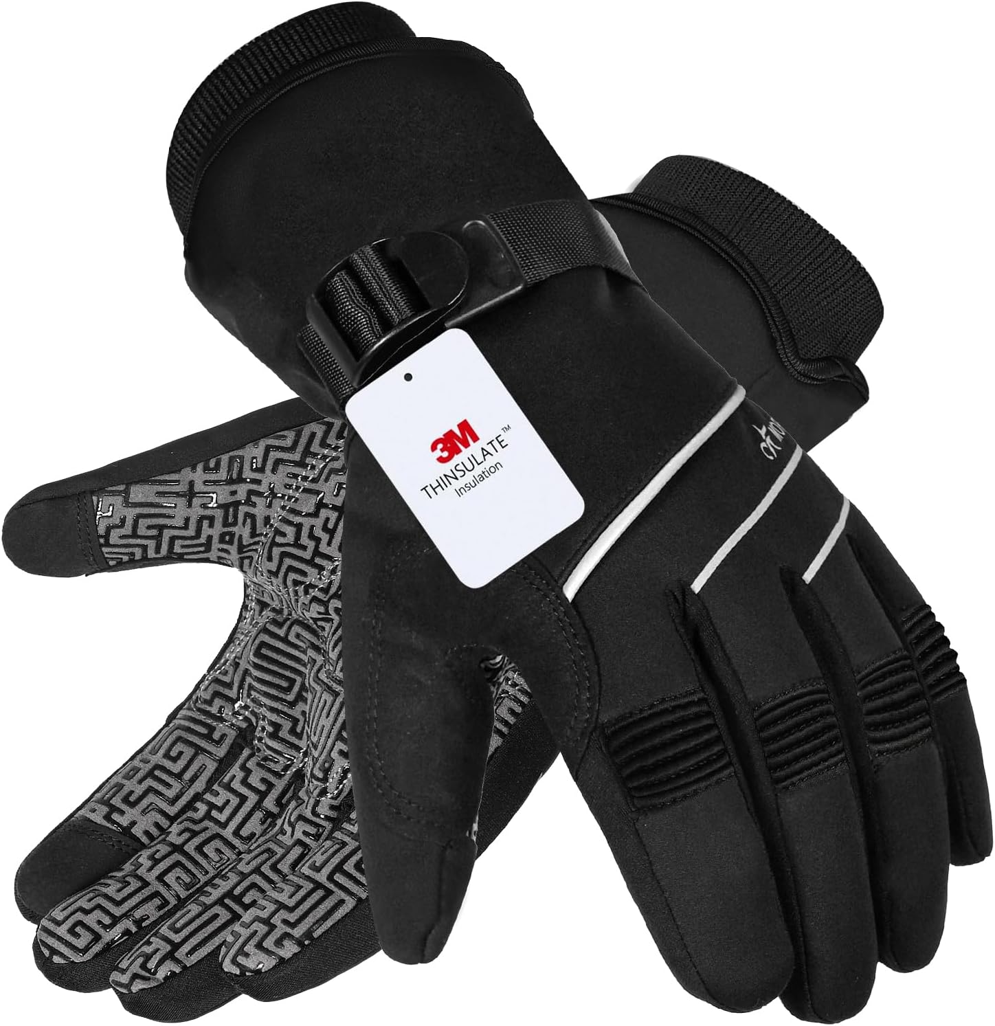 MOREOK Waterproof & Windproof -30F Winter Gloves for Men/Women, 3M Thinsulate Thermal Gloves Touch Screen Warm Gloves for Skiing,Cycling,Motorcycle,Running