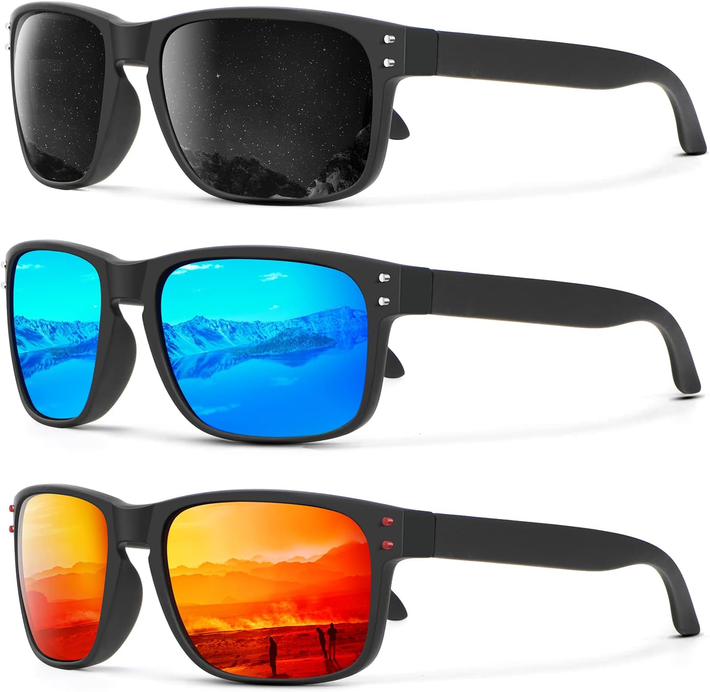 KALIYADI Polarized Sunglasses for Men and Women Vintage Style Sun Glasses for Fishing Running Driving with UV Protection