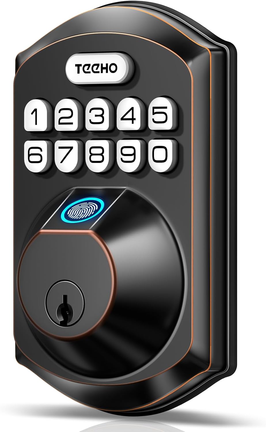 TEEHO TE002 Fingerprint Door Lock - Keyless Entry Door Lock - Electronic Keypad Deadbolt Lock - Smart Locks for Front Door - Door Lock with Code - Auto Lock - Easy Installation - Oil-Rubbed Bronze