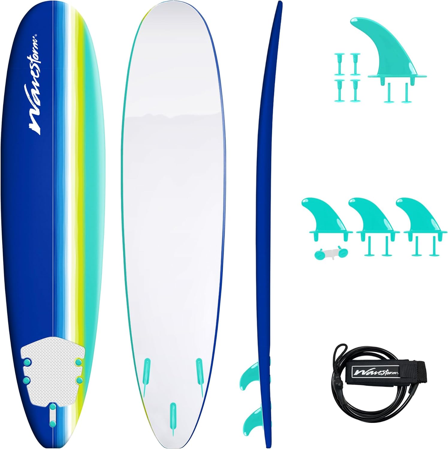 WAVESTORM 8ft Premium Classic Longboard Surfboard