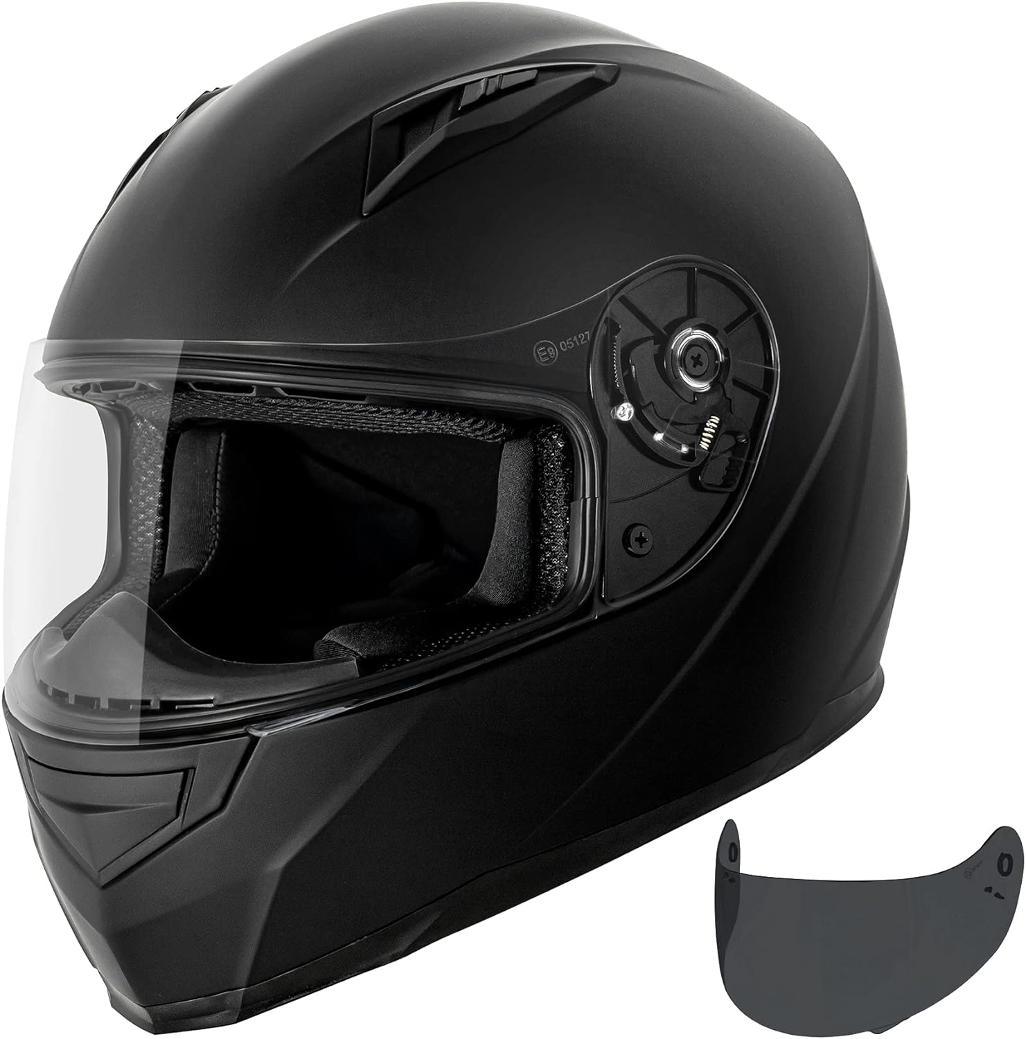 VCAN VX Lightweight Full Face Motorcycle Street Bike Helmet with Extra Tinted Visor, Coolmax Technology & OTG Ready, DOT & ECE 22.05 Approved